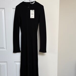 Zara Classic Black Long Sleeve Dress